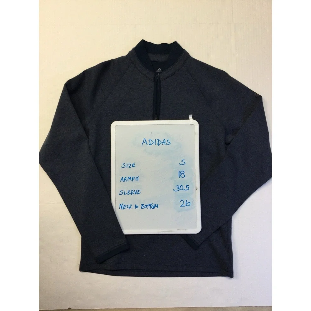 MEN'S ADIDAS CLUB 1/4 ZIP GOLF‎ Pullover SWEATER LEGEND BLUE  Size Small